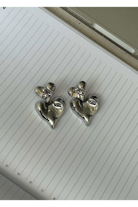 Heliophilia Silver KPEGMSA1973 Pendientes de Latón Plateado con Gancho de Pez, 4 cm